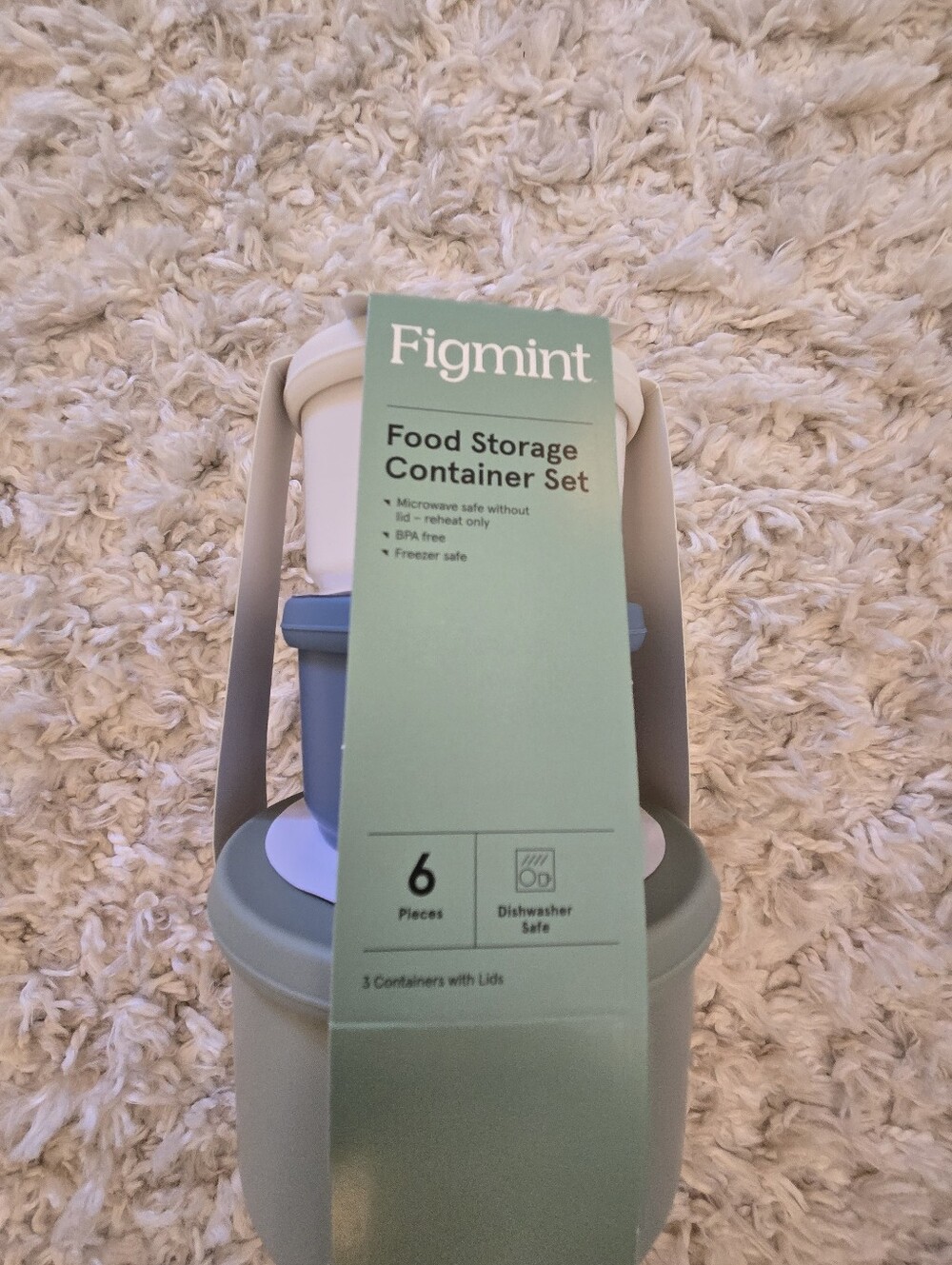 NWT Figmint Pastel Blue, Pink & Sage Food Storage Set
